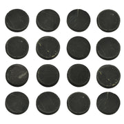Shungite World 50mm sticker on phone for grounded energy.