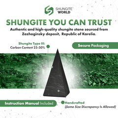 Shungite World tall pyramid on desk setup aids focus and serenity.
