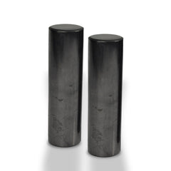 Shungite World two polished cylinders for grounding during meditation.