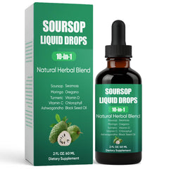 Shwfhi Soursop 10-in-1 drops bottle pour demonstrates everyday use.