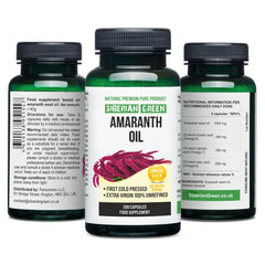 Cold-pressed amaranth oil from Siberian Green preserves nutrients in capsules.