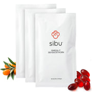 Sibu Sea Buckthorn Omega-7 softgel bottle for convenient daily skin support.