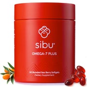 Sibu Sea Buckthorn Omega-7 softgels bottle — premium Himalayan harvest for radiant skin