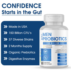 SigmaBiotics Probiotics Men 37 strains label suggesting diverse gut support and balance.