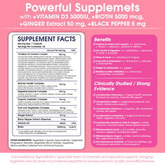 Label detail emphasizing gluten-free, non-GMO, and organic prebiotics in the blend