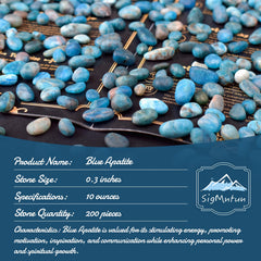 SigMntun blue apatite chips in bowl for versatile decor and crafting