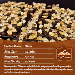 SigMntun citrine chips closeup with glossy finish for tactile handling.