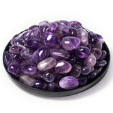 SigMntun Deep Amethyst stones closeup for meditation and chakra balance.