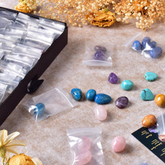 SigMntun polished crystal chips in moss agate for grounding in yoga and craft projects.