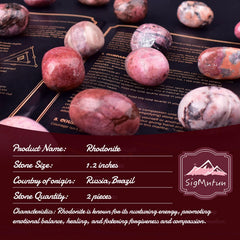 SigMntun rhodonite crystal palm stone for grounding during mindfulness