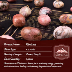 SigMntun Rhodonite palm stone closeup highlighting glossy finish for hand comfort