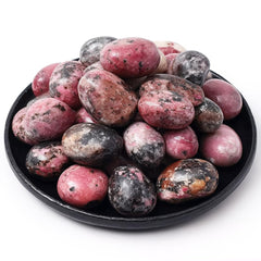 SigMntun Rhodonite polished stones set for display and calm energy in spaces.