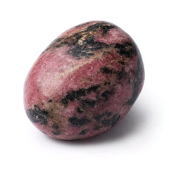 SigMntun Rhodonite polished worry stone for meditation and calm in hand