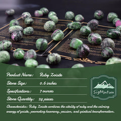 SigMntun Ruby Zoisite closeup highlights vibrant colors ideal for focus