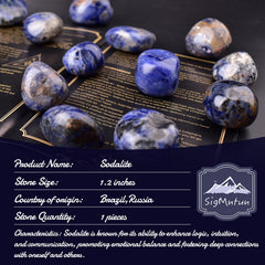SigMntun sodalite palm stone enhances meditation with smooth, glossy texture you can hold