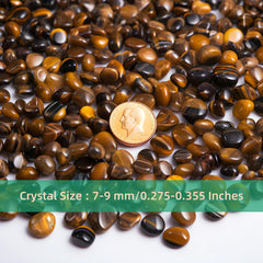 SigMntun Tiger Eye chips close-up highlighting a smooth, glossy surface for tactile crafting.