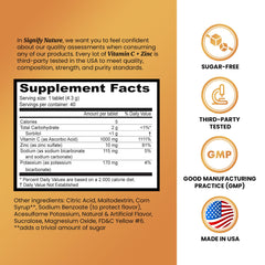 Signify Nature Vitamin C 1000mg effervescent tablets dissolving in water for immune support