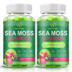 SIGNILIFE Organic Sea Moss Gummies bottle front view promoting easy daily wellness.
