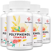 Sihat Sejahtera polyphenols bottle close-up shows a plant-based antioxidant formula for daily wellness.