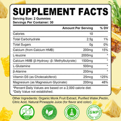 Sijigood HMB-L-Leucine bottle back showing vegan, gluten-free ingredients