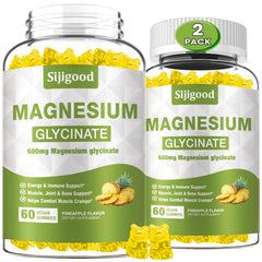 Sijigood magnesium glycinate gummies bottle pour for calming support.
