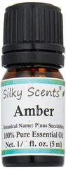 Silky Amber Essential Oil bottle 5ml for aromatherapy and cozy ambience.