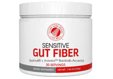 Silver Fern Sensitive Gut Fiber tub front signals gentle daily support.