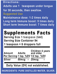 Silver Holistics colloidal silver liquid 16oz bottle label close-up shows purity and ingredients.