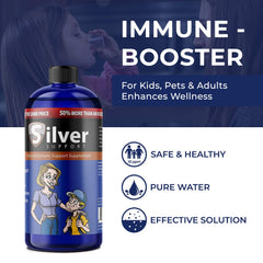 Silver Support purified ionic silver dosing teaspoon for easy daily intake.