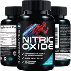 SilverOnyx Extra Strength Nitric Oxide bottle for enhanced workout endurance