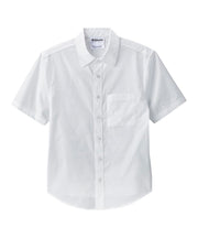Silverts magnetic-buttons short-sleeve shirt front view for easy dressing with limited hand mobility.