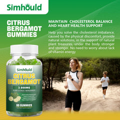 Simhould Citrus Bergamot Gummies serving size graphic for daily intake