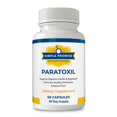 Simple Promise Paratoxil bottle front for a convenient daily gut wellness routine.