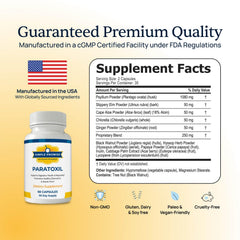 Paratoxil capsules close-up highlighting plant-based daily support.