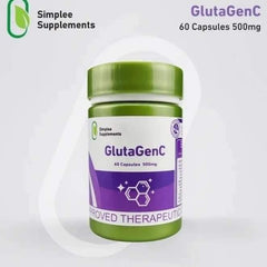 Close-up of Gluta GenC capsules highlighting ingredients for daily antioxidant routine.