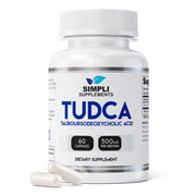 Simpli Tudca 500mg capsules in bottle front for daily wellness support