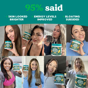 Simply Blossom greens stirred into water showing natural energy from micronutrients