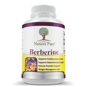 Simply Natures Pure Berberine HCl 500mg bottle front shows premium packaging for daily supplementation