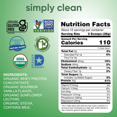 simply tera's grass-fed whey powder with scoop demonstrates quick, versatile mixing.