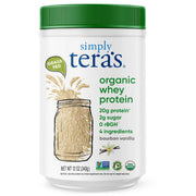 Simply Tera's Organic Whey Protein bottle with vanilla flavor for clean daily protein.