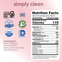 Simply tera's ingredients list close-up: whey concentrate and sunflower lecithin
