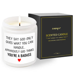 SINSUFUR Get Well candle front label visible, perfect for a caring get-well gesture.
