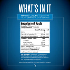 Close-up of SIRENLABS L-Carnitine Elite Burn scoop with strawberry flavor.