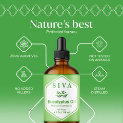 SIVA Eucalyptus oil in diffuser for fresh, uplifting ambience.