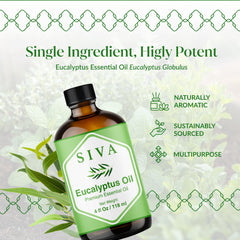 SIVA Eucalyptus oil for facial care when diluted with carrier oil.