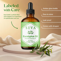 SIVA Eucalyptus oil for scalp and hair massage with carrier oil.