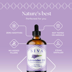 SIVA Lavender essential oil in a diffuser creates calming ambiance.
