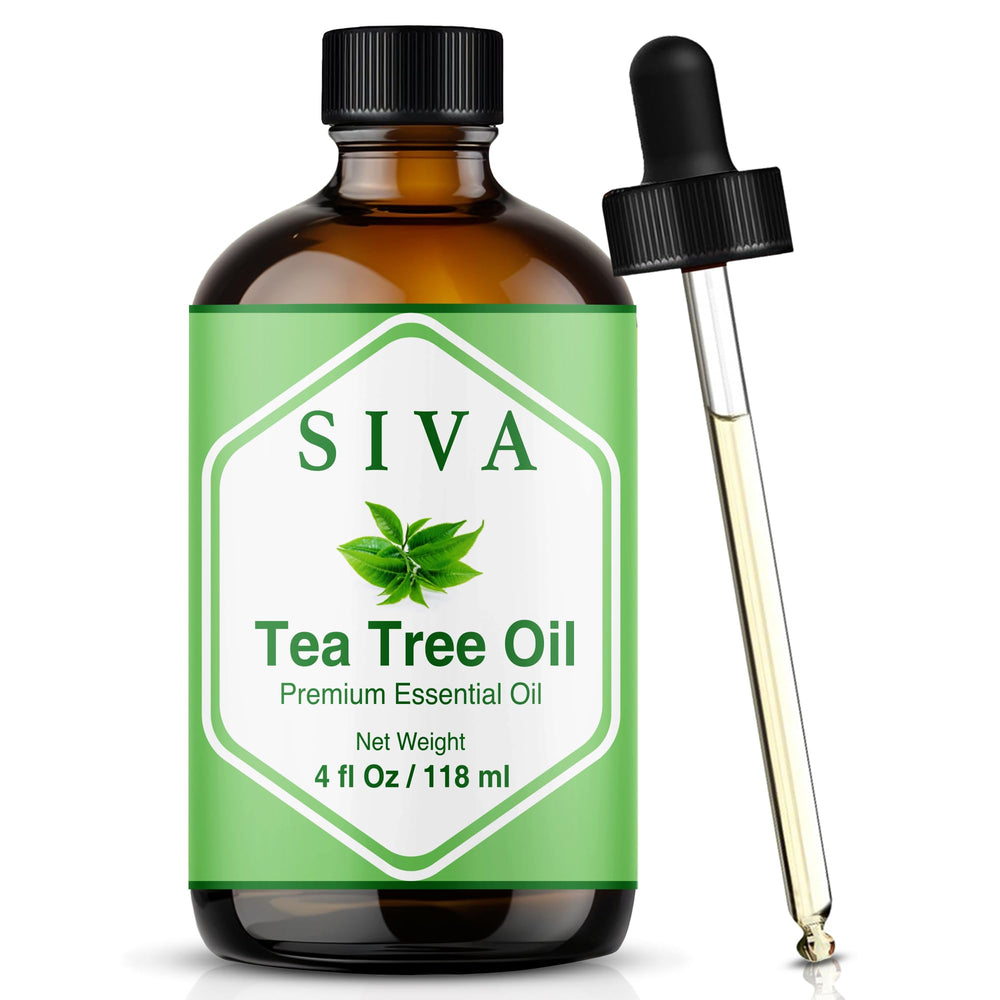 SIVA Tea Tree Oil bottle pour for easy application and diffusion