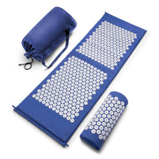 Sivan acupressure mat and pillow set in use for full-body relaxation.