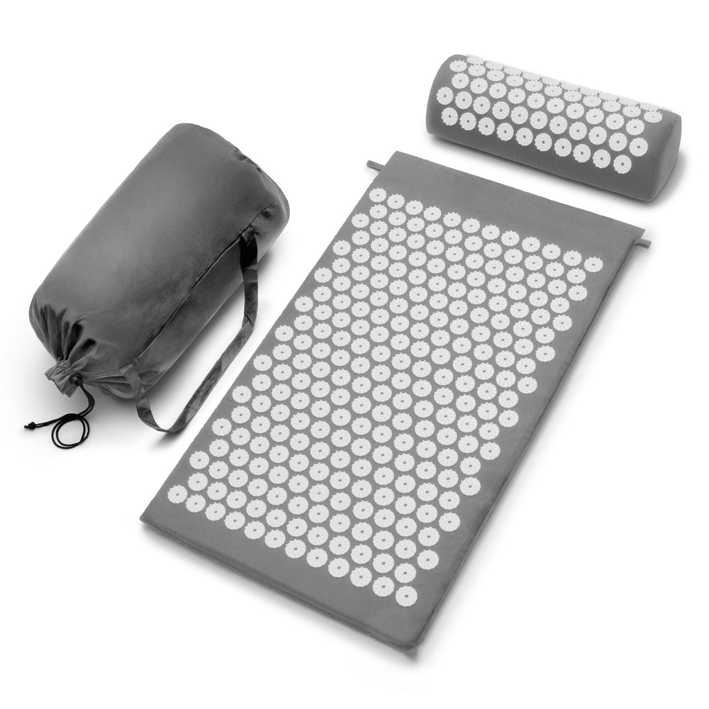 Sivan acupressure mat and pillow front view for full-body relaxation